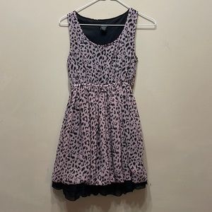 Leopard printed pink dress